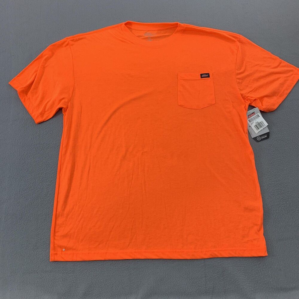 Dickies Shirt Mens 2XL Orange Heavyweight Pocket Work Tee Relaxed Fit Workwear